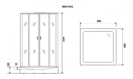 Душевая кабина Niagara Premium NG-6001-01Q 90x90x210 стекло прозрачное/профиль хром