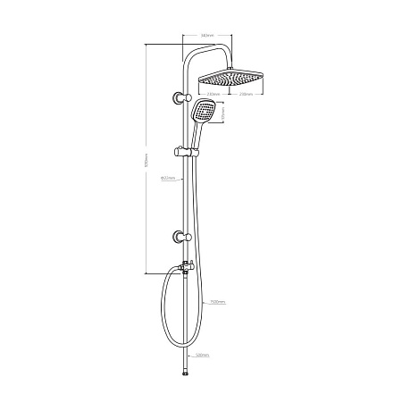 Душевая стойка Dorff Norma D0712020 черный