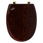 Крышка-сиденье для унитаза Simas Londra LO 009S Oro микролифт, для унитаза LO 918, орех/золото