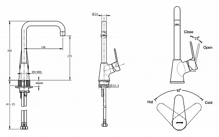 Смеситель Bravat Eco F793147C для кухни с высоким поворотным изливом