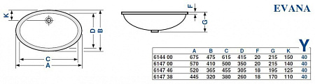 Раковина Villeroy&Boch Evana 61470001 50х35 белая