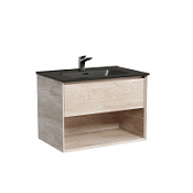 Тумба с раковиной Sancos Marmi 1.0 MR1.070EG 70 дуб галифакс натуральный/черный