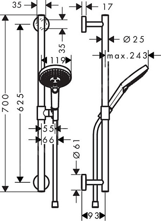Душевой гарнитур Hansgrohe Raindance Select 26321400
