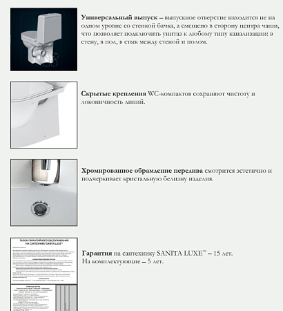 Унитаз-компакт Sanita Luxe Best D с крышкой-сиденьем