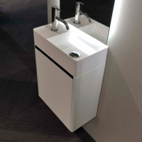 Тумба с раковиной Antonio Lupi Simplo 45 L bianco goffrato