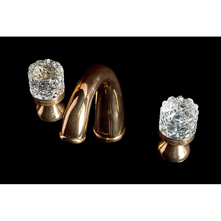 Смеситель Boheme Crystal 297-CRST для раковины, золото