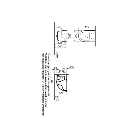 Унитаз подвеснй VitrA Sento 7748B083-0101 черный матовый
