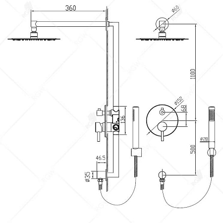 Душевой комплект RGW Shower Panels 21140851-01 хром