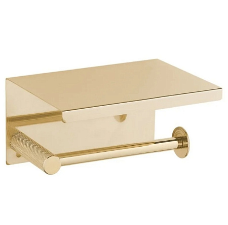 Держатель туалетной бумаги Boheme Uno 10971-G с полкой, золото