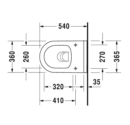 Чаша для унитаза подвесного Duravit Starck 3 2527090000 Rimless