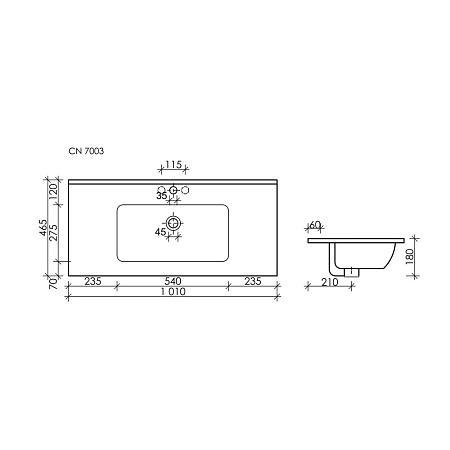 Раковина накладная Ceramica Nova Element CN7003 101x46.5x18 белый