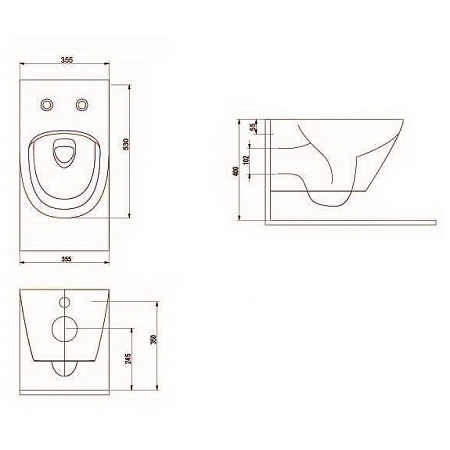 Унитаз подвесной beWash Bogen 88343601 с системой микролифт, белый глянцевый