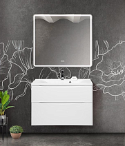 Мебель для ванной BelBagno Marino MARINO-H60-900-2C-SO-BL-P + BB900/450-LV-MR-AST 90 bianco lucido