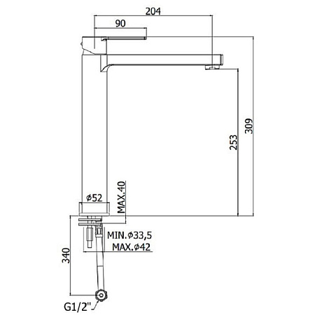 Смеситель Paffoni Ringo RIN081KNO для раковины, черный матовый