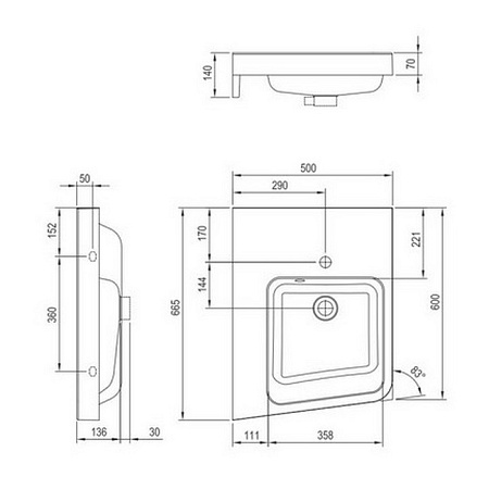 Раковина Ravak BeHappy II  XJAP1100001 R