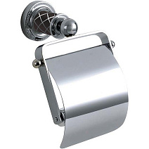 Держатель туалетной бумаги Boheme Murano 10901-B-CR с крышкой, хром/черный