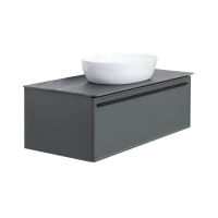 Тумба с раковиной La Fenice Elba FNC-01-ELB-G-100 Grigio, столешница Black Olive Light Lappato