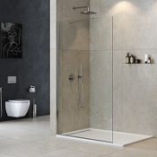 Душевая перегородка Cezares Liberta LIBERTA-L-1-TB-115-C-Cr прозрачное/хром глянцевый