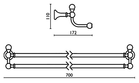 Полотенцедержатель Bagno & Associati Folie FS21752 ORO