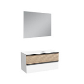 Мебель для ванной Sancos Delta DL100LW L дуб светлый/белый