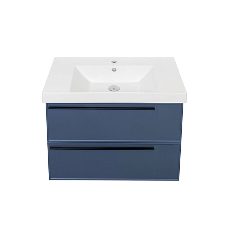 Тумба с раковиной La Fenice Elba TWIN FNC-01-ELB-BG-80-2 два ящика, Blu Grigio синий матовый
