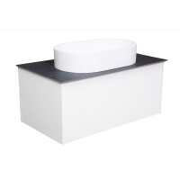 Тумба с раковиной La Fenice Terra FNC-01-TER-B-80 Bianco, столешница Black Olive Light Lappato