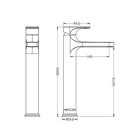 Смеситель Boheme Spectre 452-MG для раковины, золото матовое