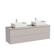 Тумба с раковиной и столешницей Sancos Snob R 160 SNR80SM+TT160A2X Doha Soft/Kreman