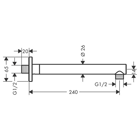 Кронштейн для верхнего душа Hansgrohe Vernis Shape 26405000 хром
