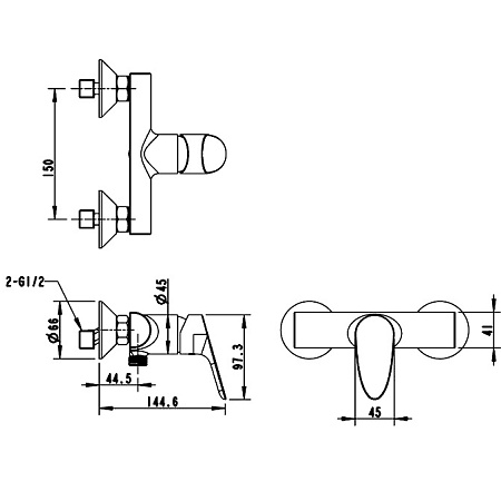 Смеситель Bravat Drop F94898C для душа хром