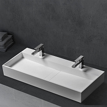 Раковина накладная ABBER Stein AS2642 двойная, белый матовый