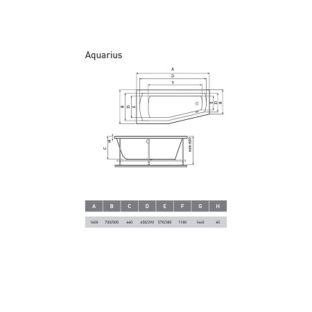 Акриловая ванна Relisan Aquarius Гл000023277 170х70 L