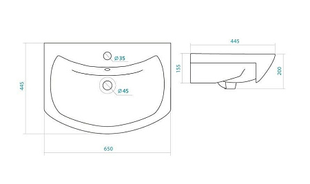 Тумба под раковину Style Line Венеция 65 3 ящика, белый