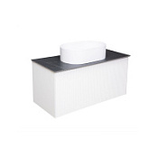 Тумба с раковиной La Fenice Terra FNC-01-TER-B-60 Bianco, столешница Black Olive Light Lappato