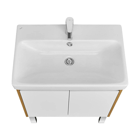 Тумба c раковиной Aquaton Сканди 1A278901SDZ90 70 с дверками, белый/дуб рустикальный