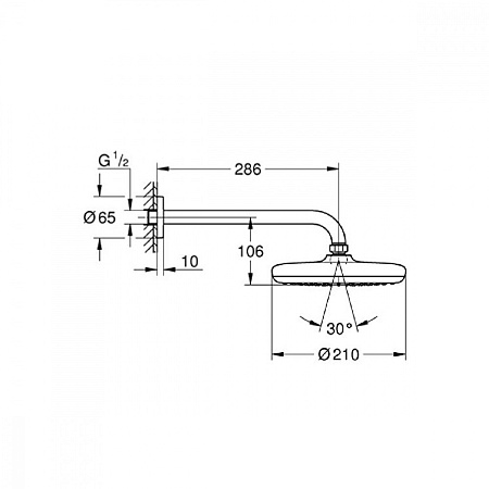 Верхний душ Grohe Tempesta 210 26412000