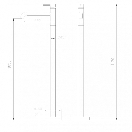 Смеситель ABBER Wasser Kreis AF8140RG напольный для раковины, розовое золото