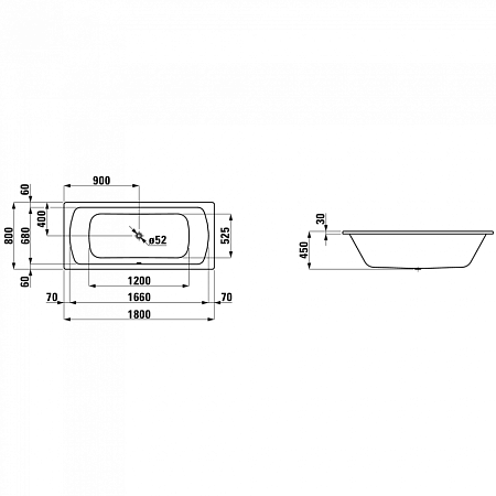 Ванна стальная Laufen Pro 2.2795.0.600.040.1 180х80 см