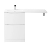 Тумба с раковиной BelBagno Lavanderia LAVANDERIA-580/1200-2C-PIA-BL 58 L Bianco Lucido