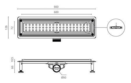 Душевой трап Ctesi Way Round BK4024230 60 хром