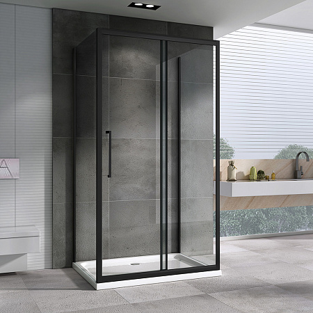 Душевой уголок ABBER Schwarzer Diamant AG30150BH-S75B-S75B прозрачное/черный