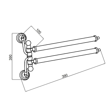 Полотенцедержатель Boheme Barocco 10666 двойной, бронза