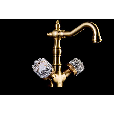 Смеситель Boheme Crystal 312-CRST для раковины, бронза