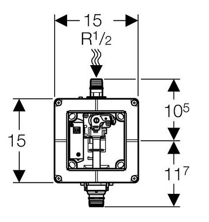 Блок управления смывом для писсуара Geberit 116.004.00.1