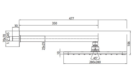 Верхний душ Bossini Cosmo H69598I.094 никель шлифованный