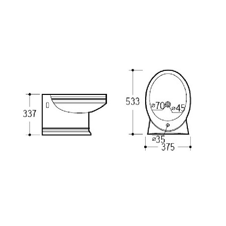 Биде подвесное Boheme Puro 955 белый