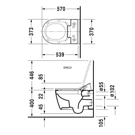 Чаша для унитаза подвесного Duravit ME by Starck 2528590000 SensoWash