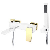Смеситель Boheme Q 143-WG.2 для ванны с душем, белый/золото