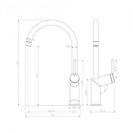 Смеситель Lemark Minima LM3805C для кухонной мойки, хром