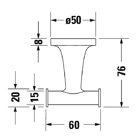 Крючок Duravit Starck T 0099301000 двойной, хром